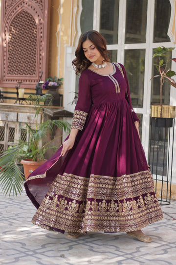 Royal Shimmer Rich Sequin Work Gown