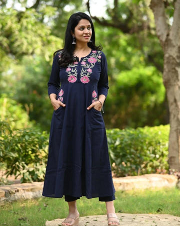 Pure cotton kurta pant set for women
