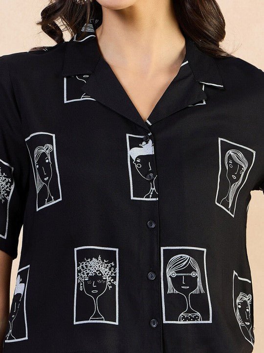 Casual Regular Rayon Solid Women Black Top