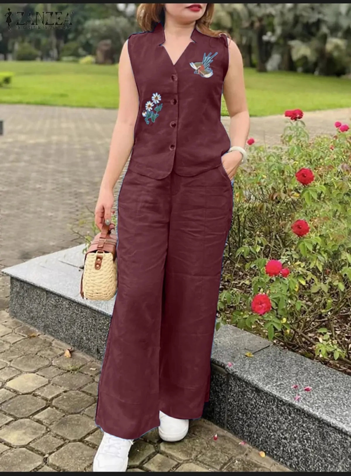 Sleeveless Embroidered Co-ord sets