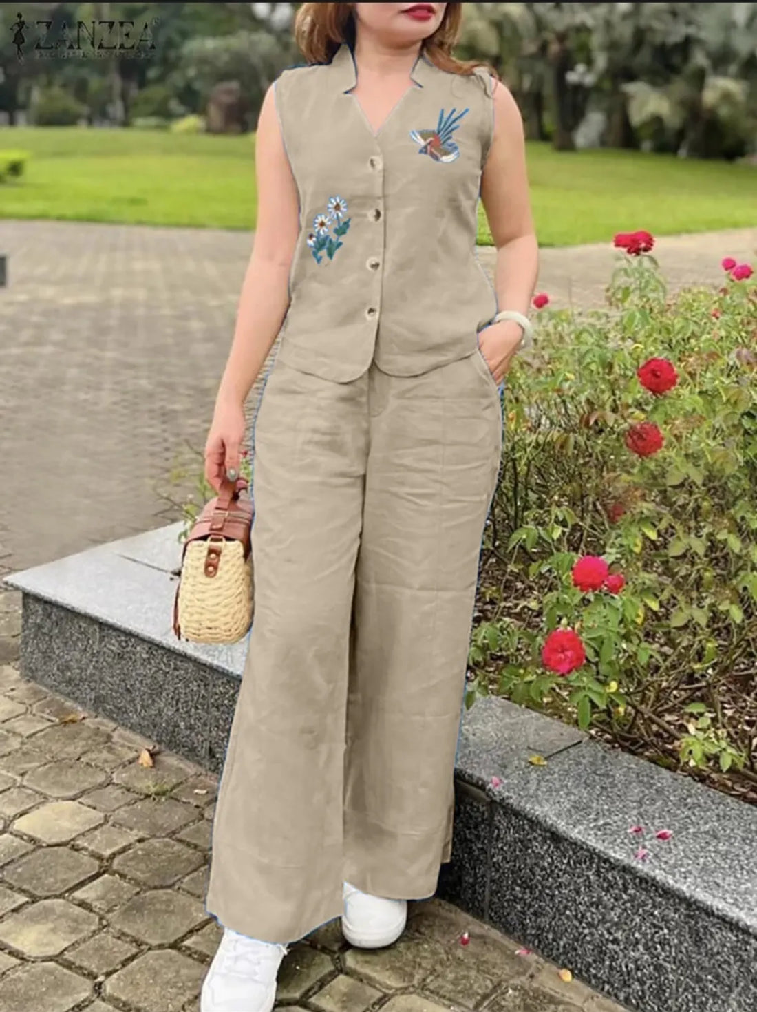 Sleeveless Embroidered Co-ord sets