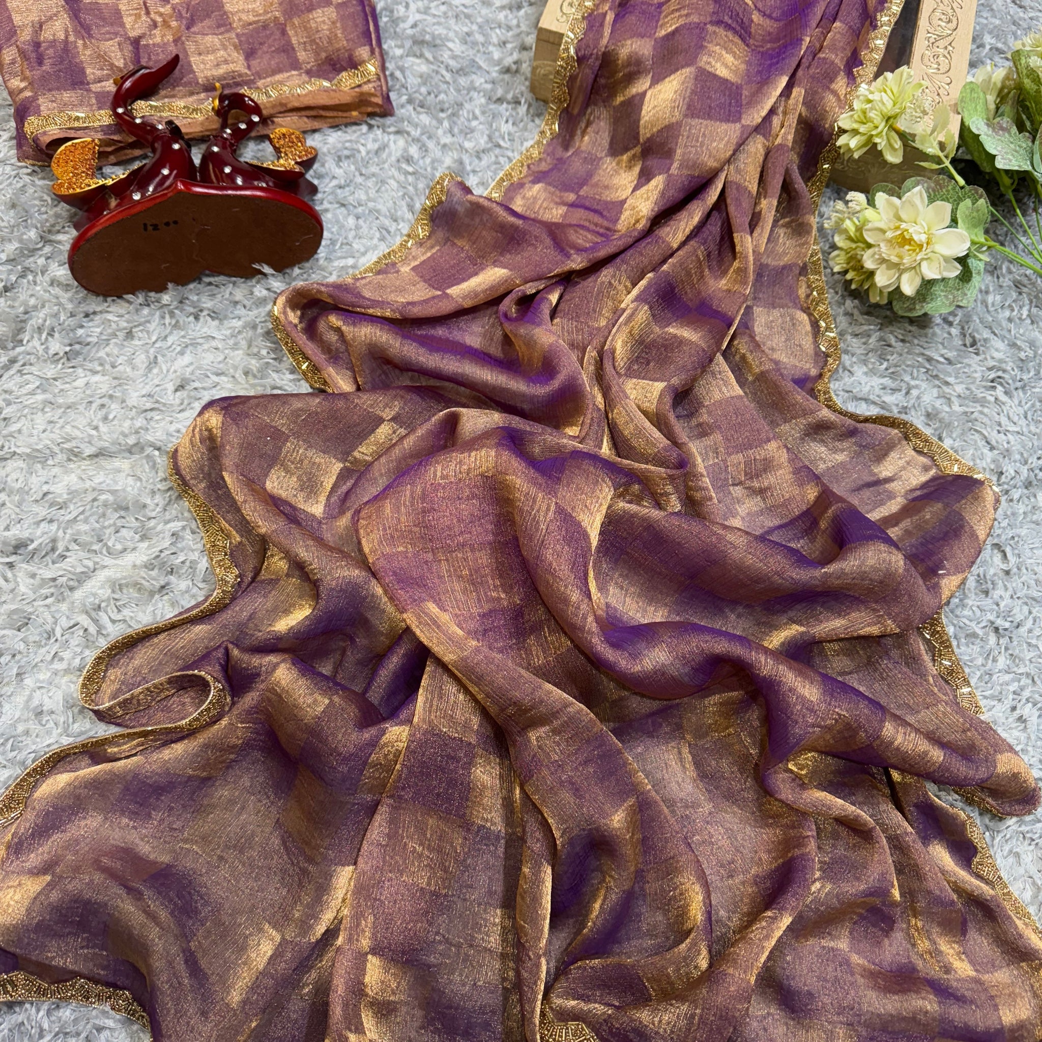 Super Trending Wine Designer Saree