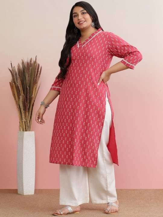Women's Rayon Printed Straight Kurti With Pant Set