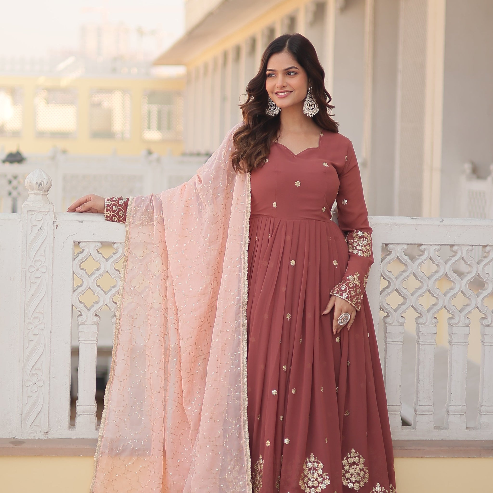 Premium Designer Zari Thread Gown