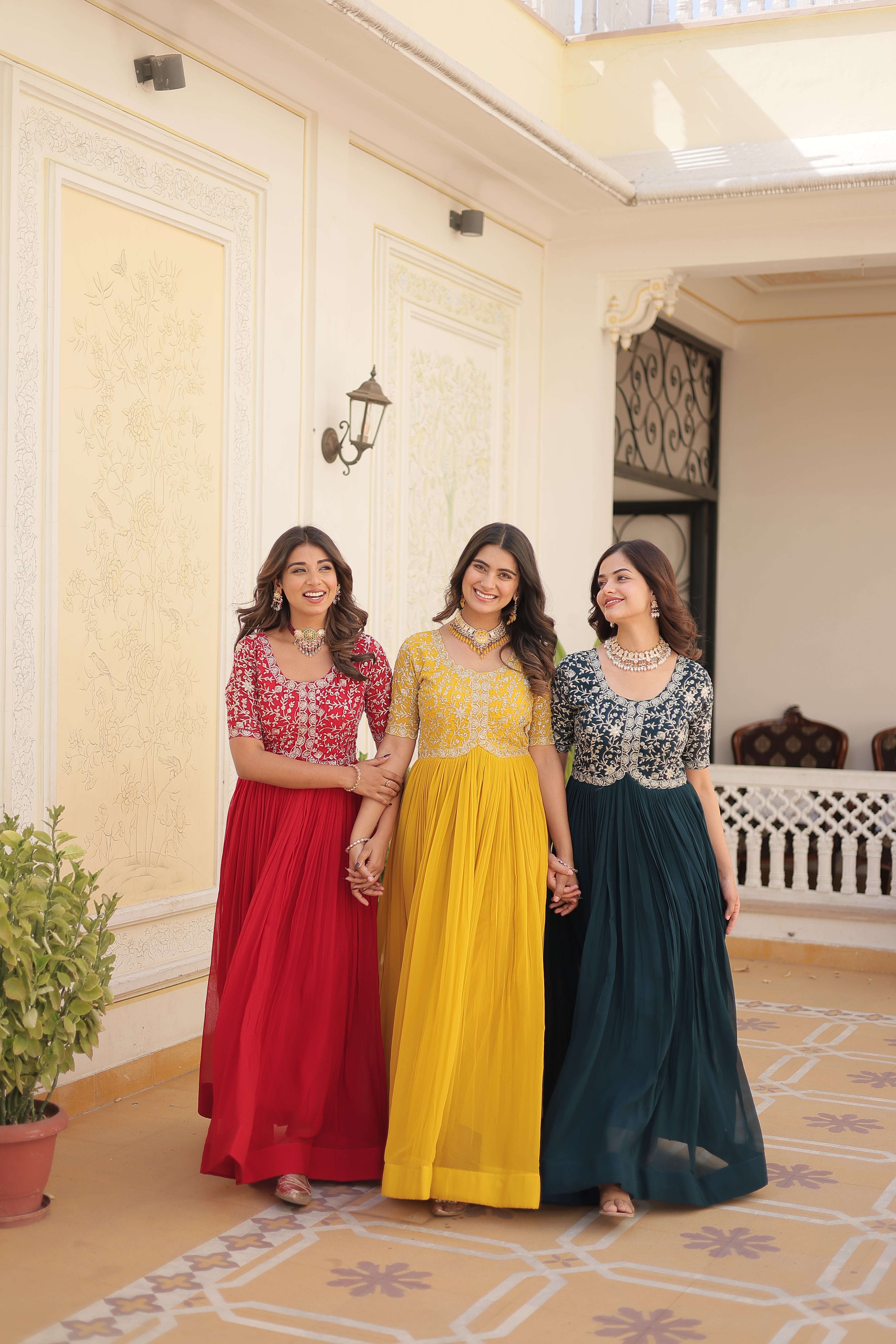 Designer Embroidered Floor-Length Gowns