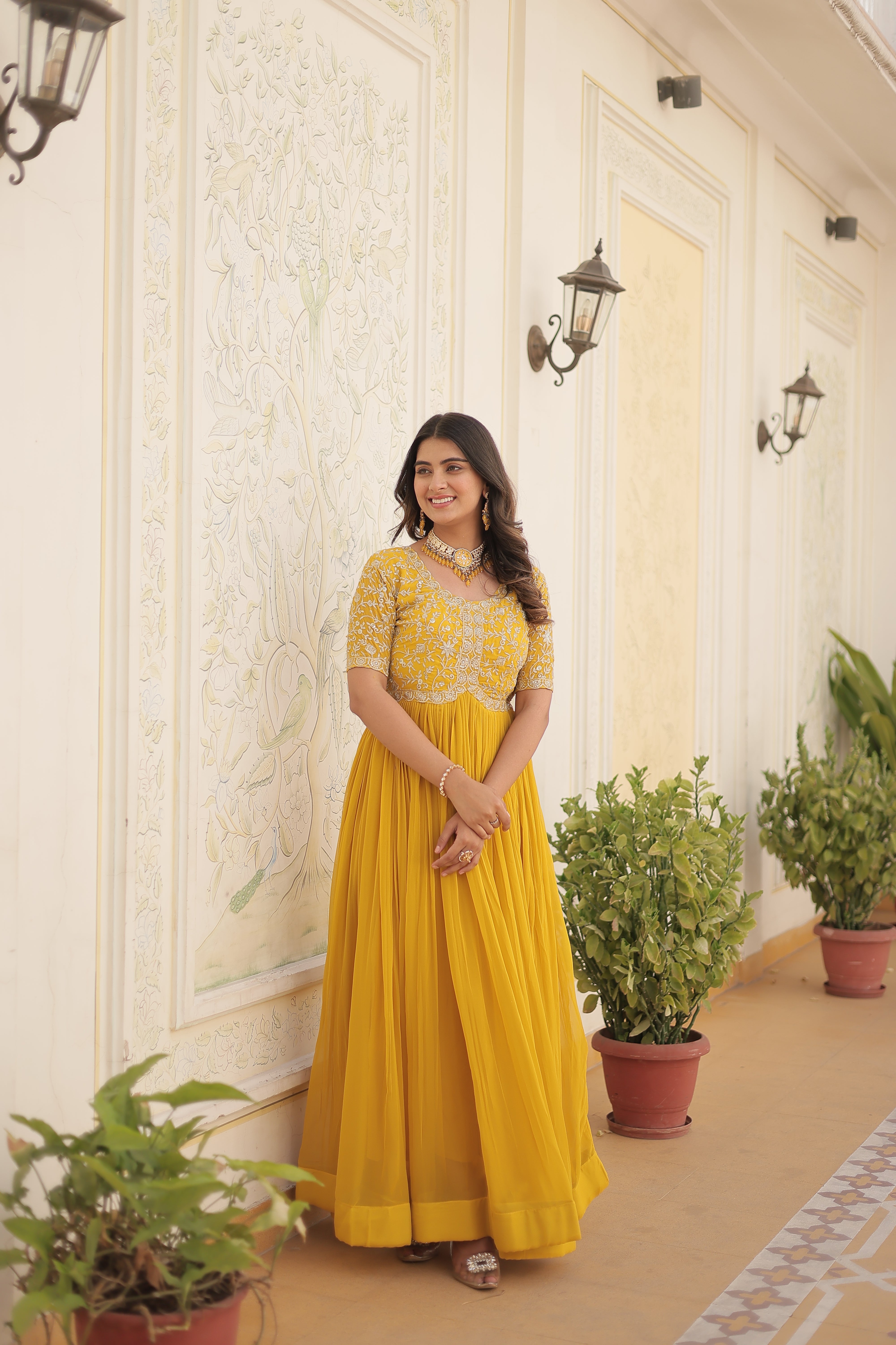 Designer Embroidered Floor-Length Gowns