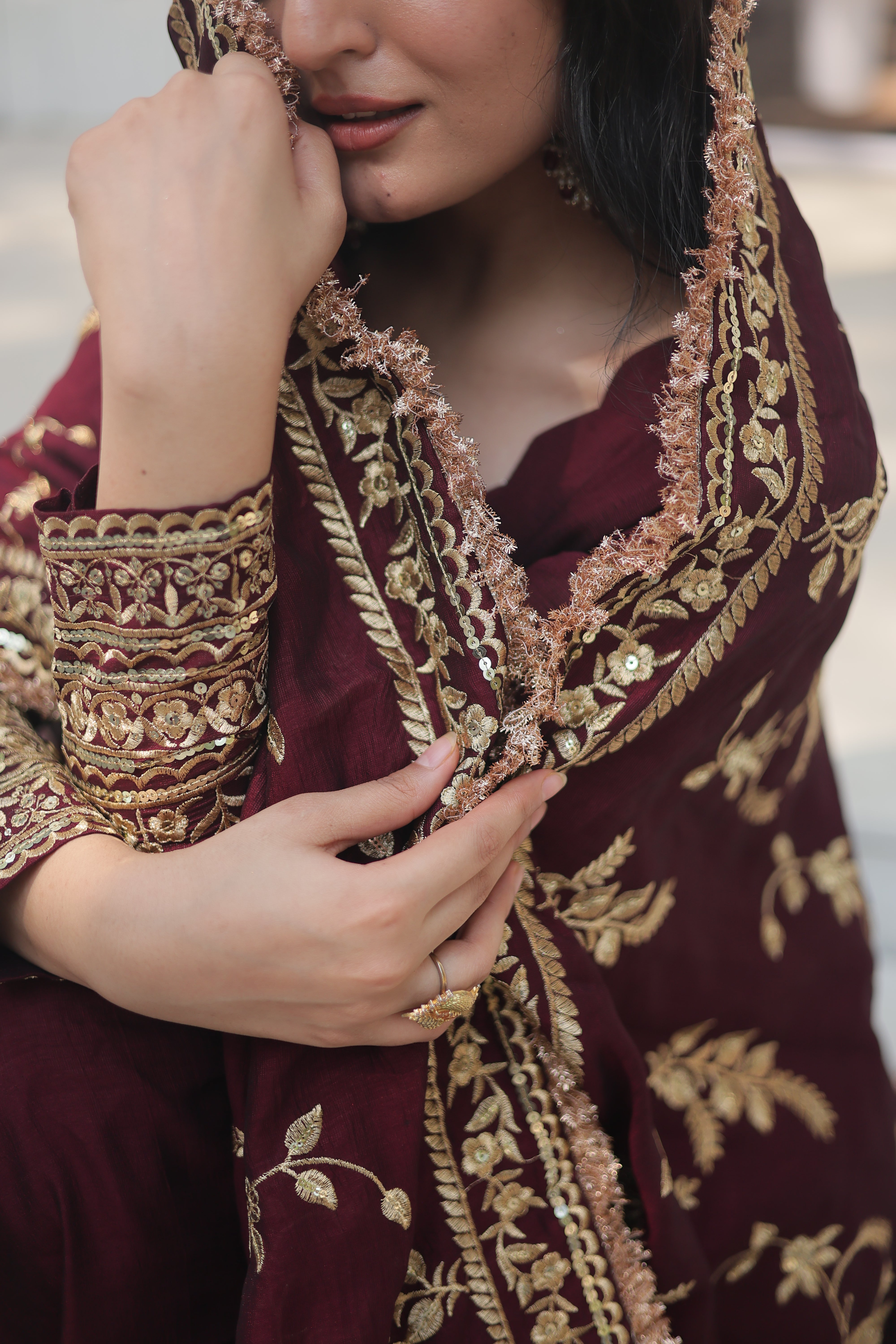 Beautiful Shimmer Gown With Dupatta