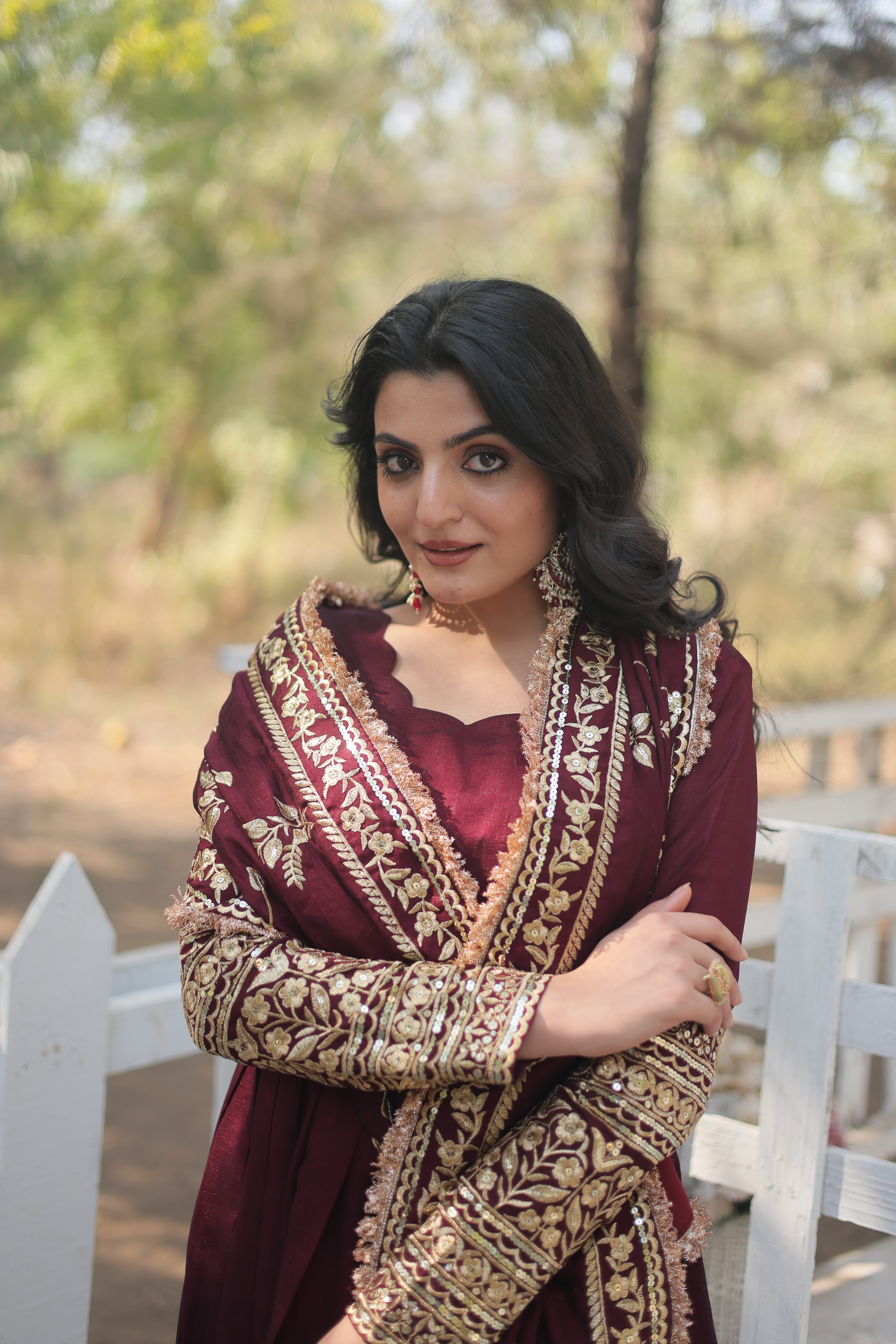 Beautiful Shimmer Gown With Dupatta