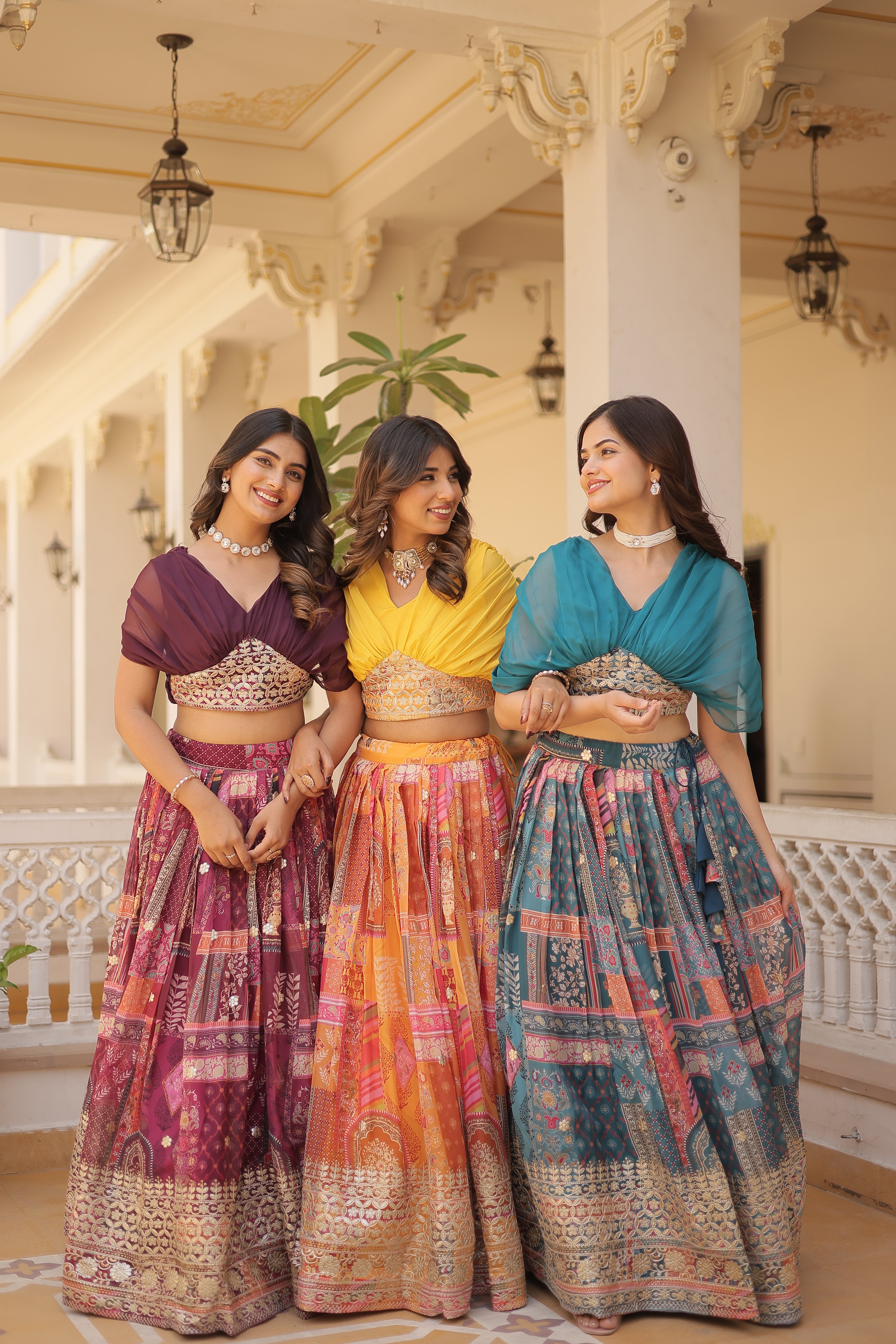 Beautiful Foil Printed Lehenga With Embroidery Work