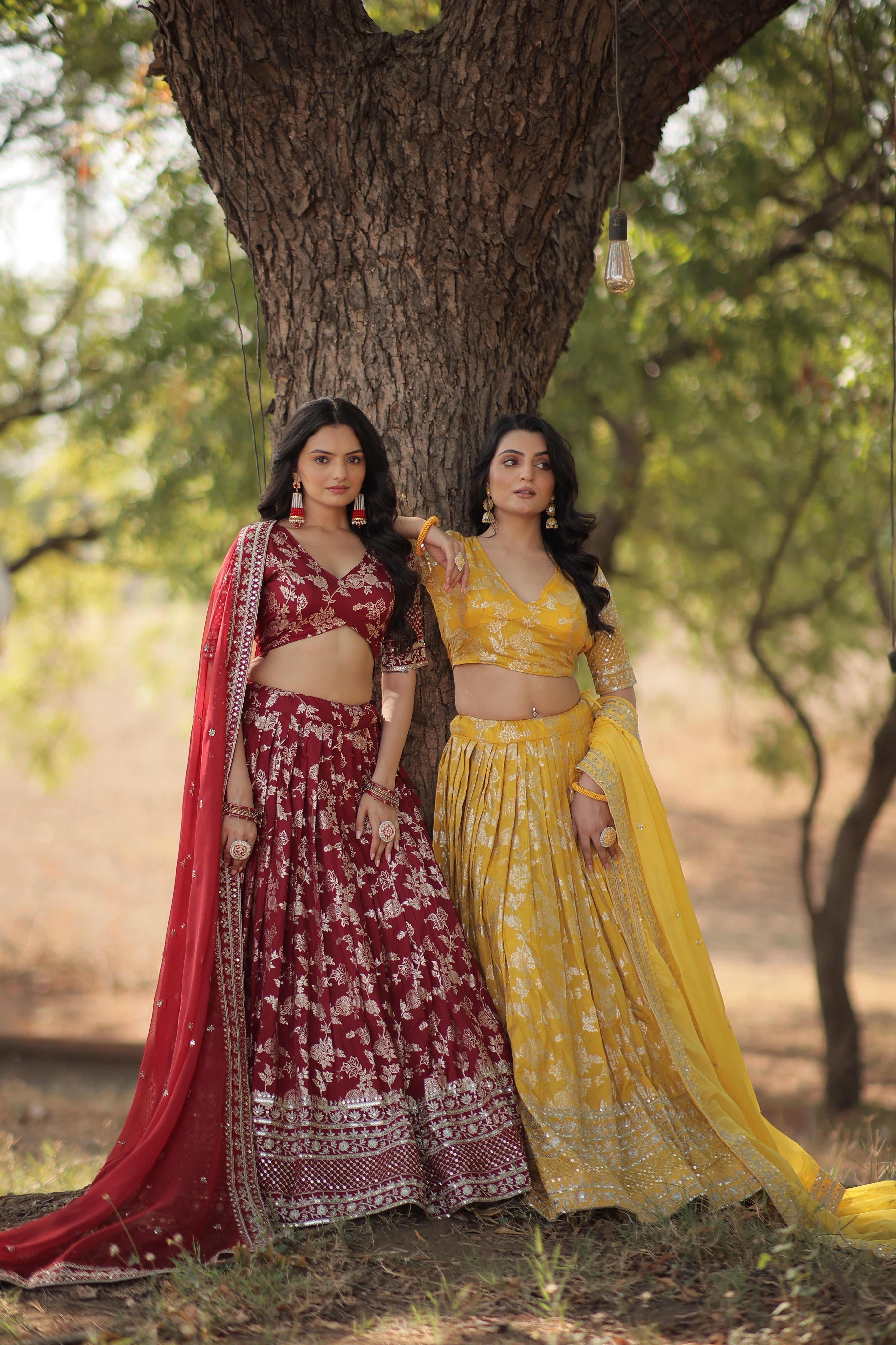 Maroon Designer Dyeable Pure Viscose Jacquard fabric Lehenga Choli & Dupatta Set
