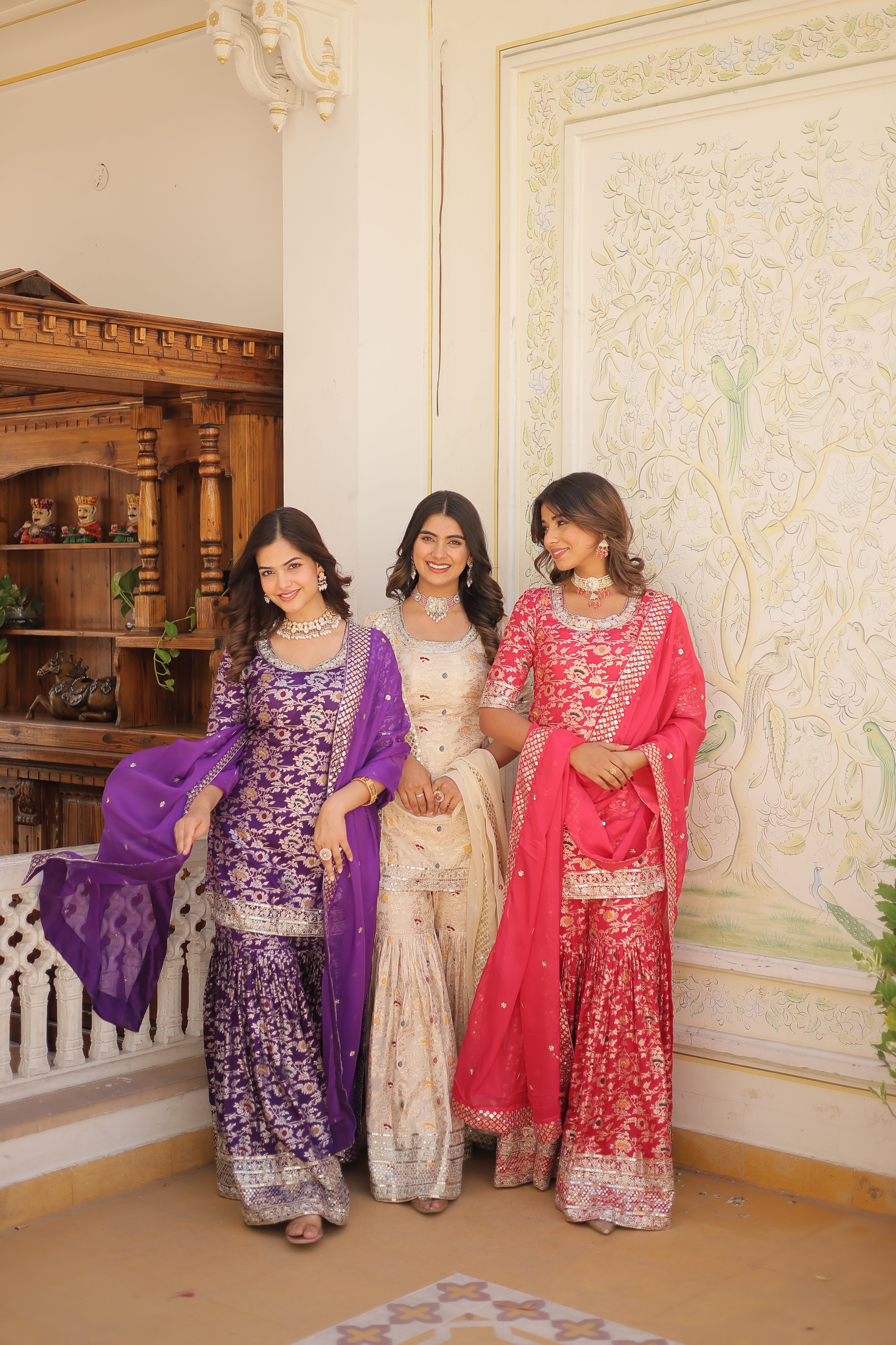 Pink Beautiful Kurta Sharara Set With Dupatta