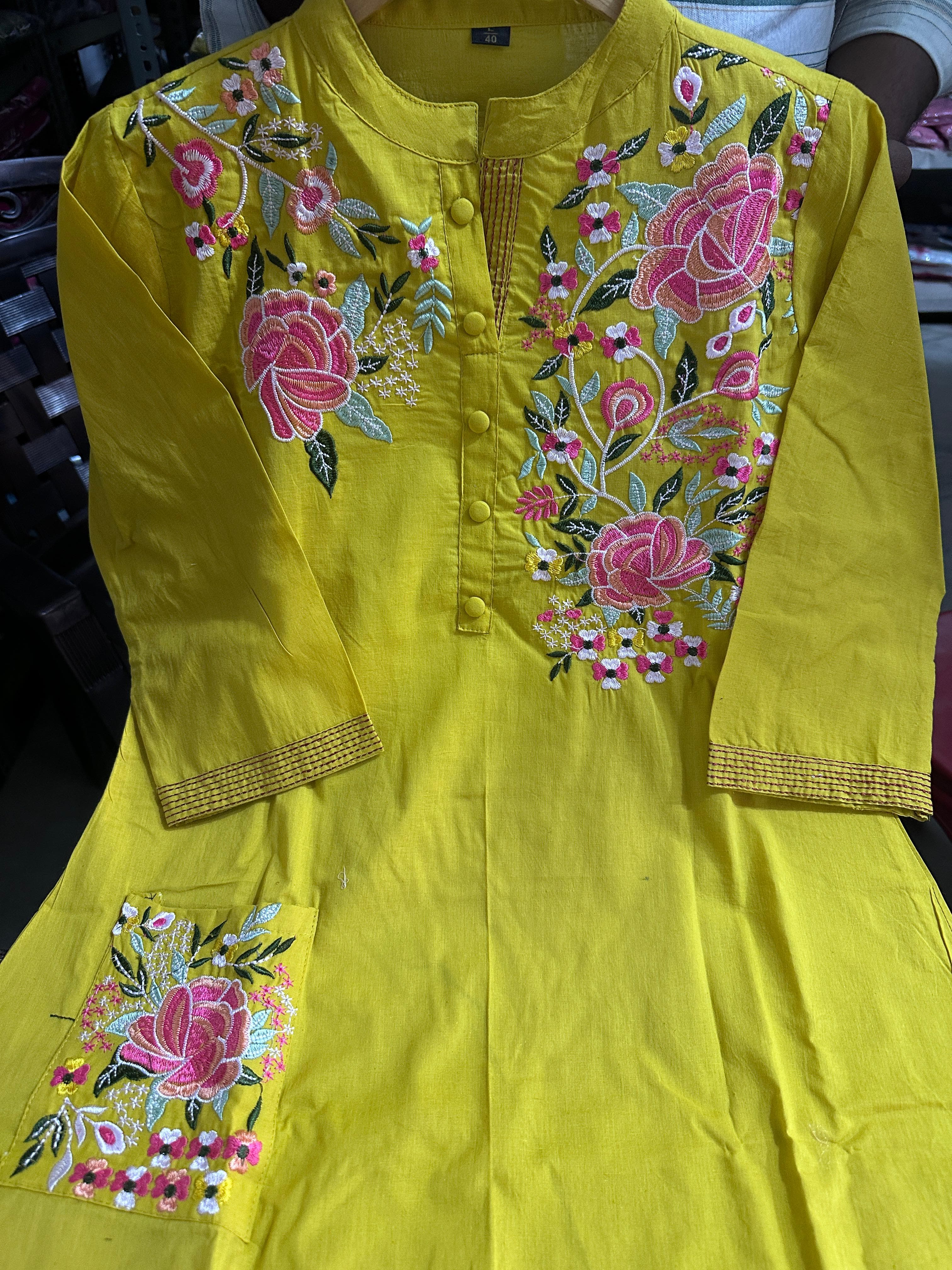 embroidery kurti, cotton kurti pant, Noorahe 
