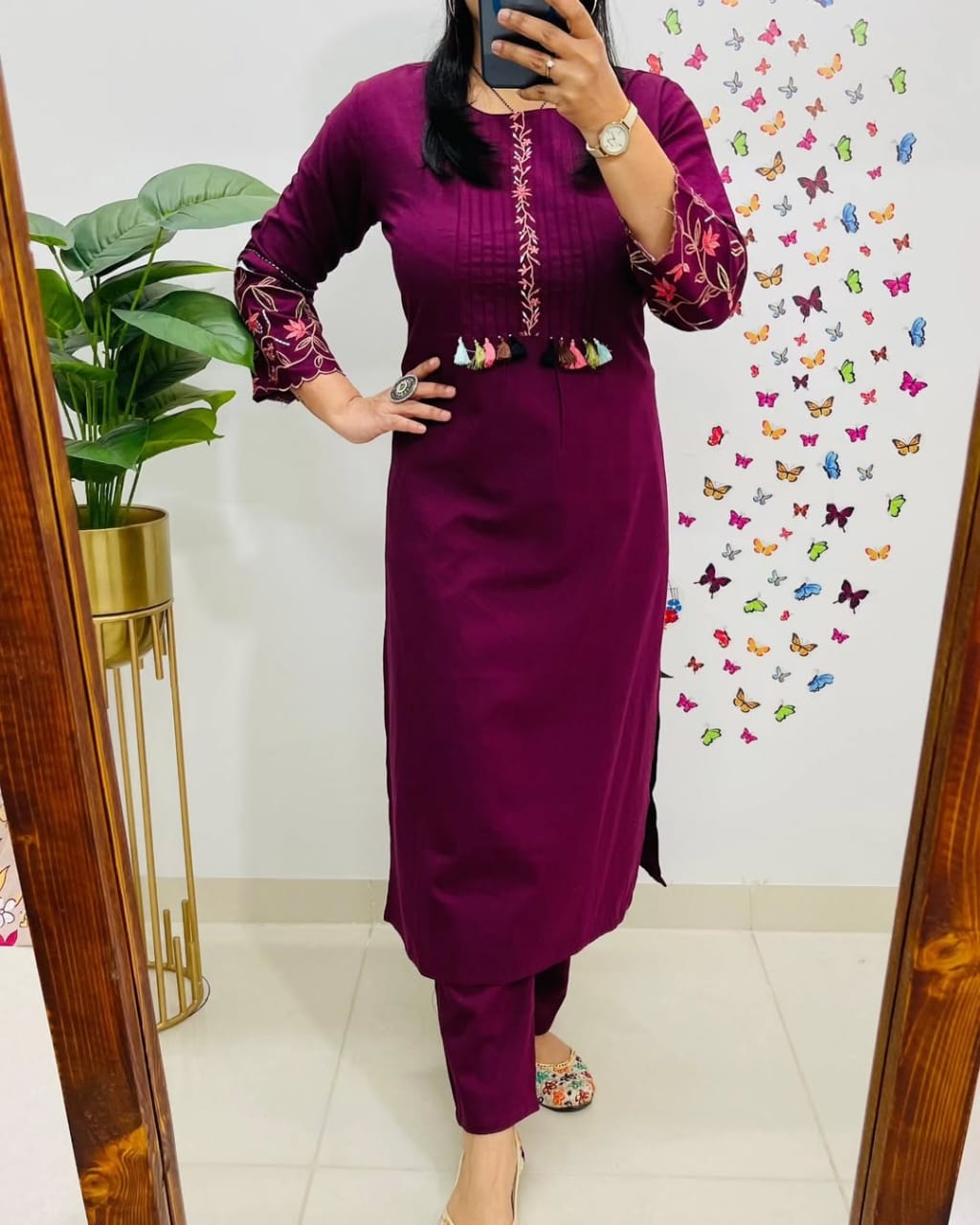 Embroidery kurta set, cotton kurta set, Noorahe 