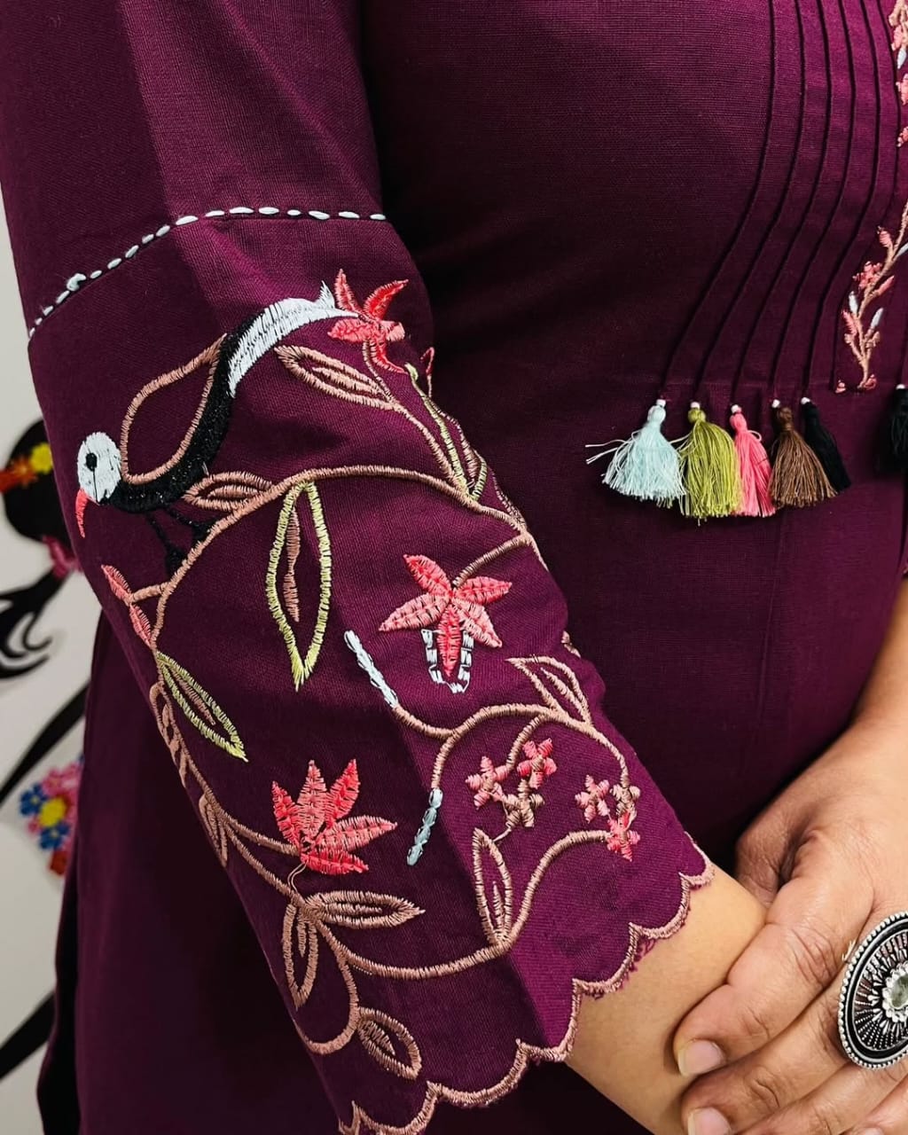 Embroidery kurta set, cotton kurta set, Noorahe 