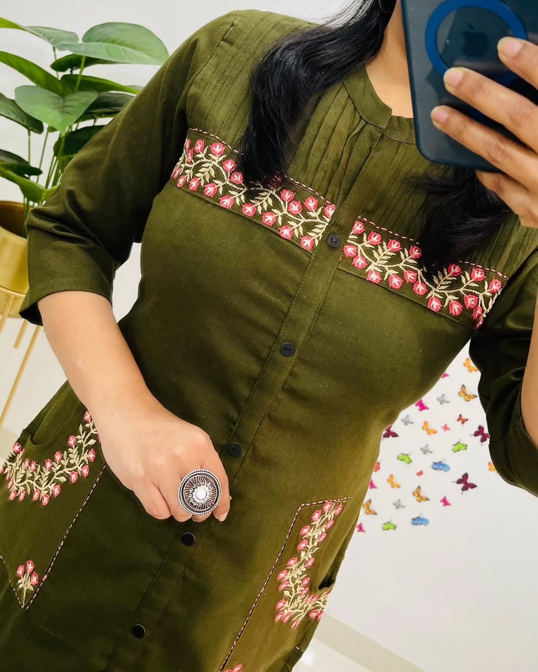 Kurta set, cotton embroidered kurta set, Noorahe 