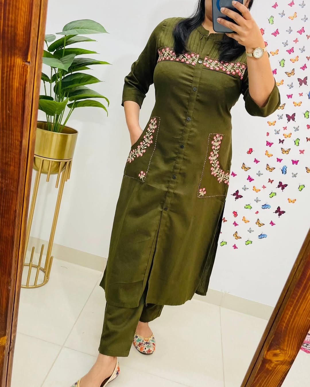 Kurta set, cotton embroidered kurta set, Noorahe 