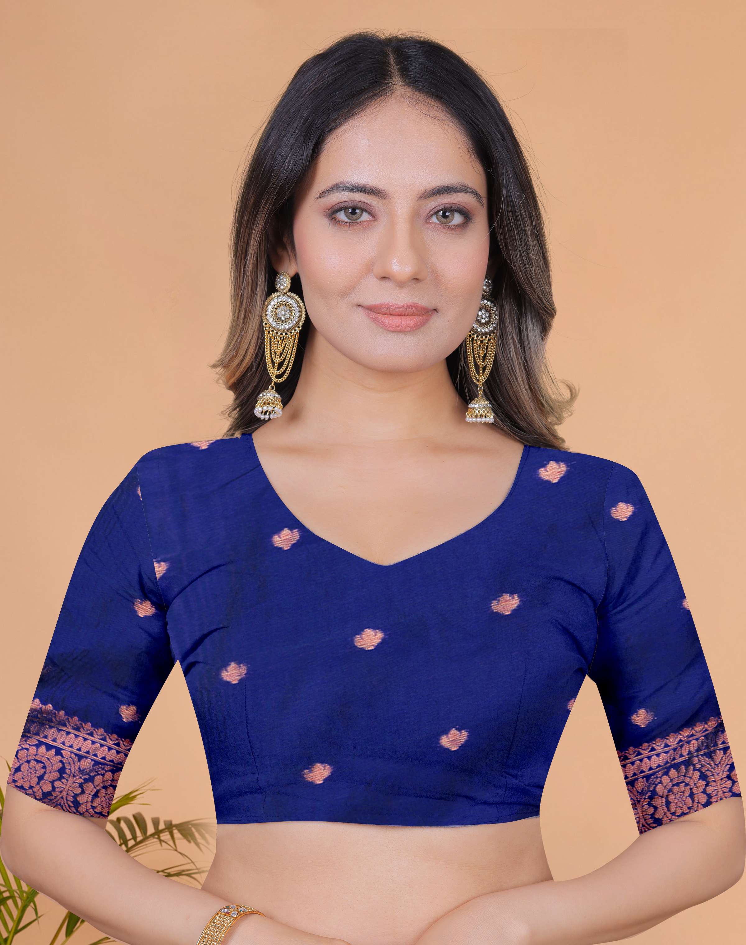 Emerald Twilight Banarasi Silk Saree in Deep Green & Royal Blue with Zari Butta Work | Evening, Festive & Cultural Wear