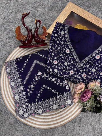 Beautiful Sequin Pure Space Silk Saree