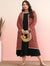 Plus Size Geometric Printed Cotton Anarkali Kurta With Jacket